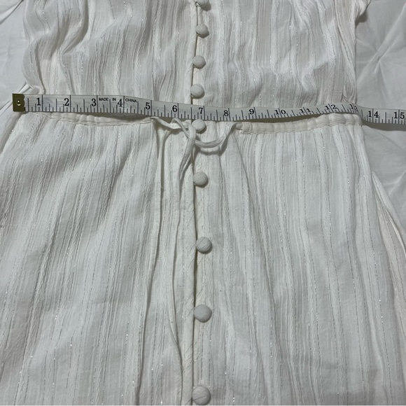 Veronica Beard Coastal White Tinzia Lurex Striped Dress - Picture 15 of 15